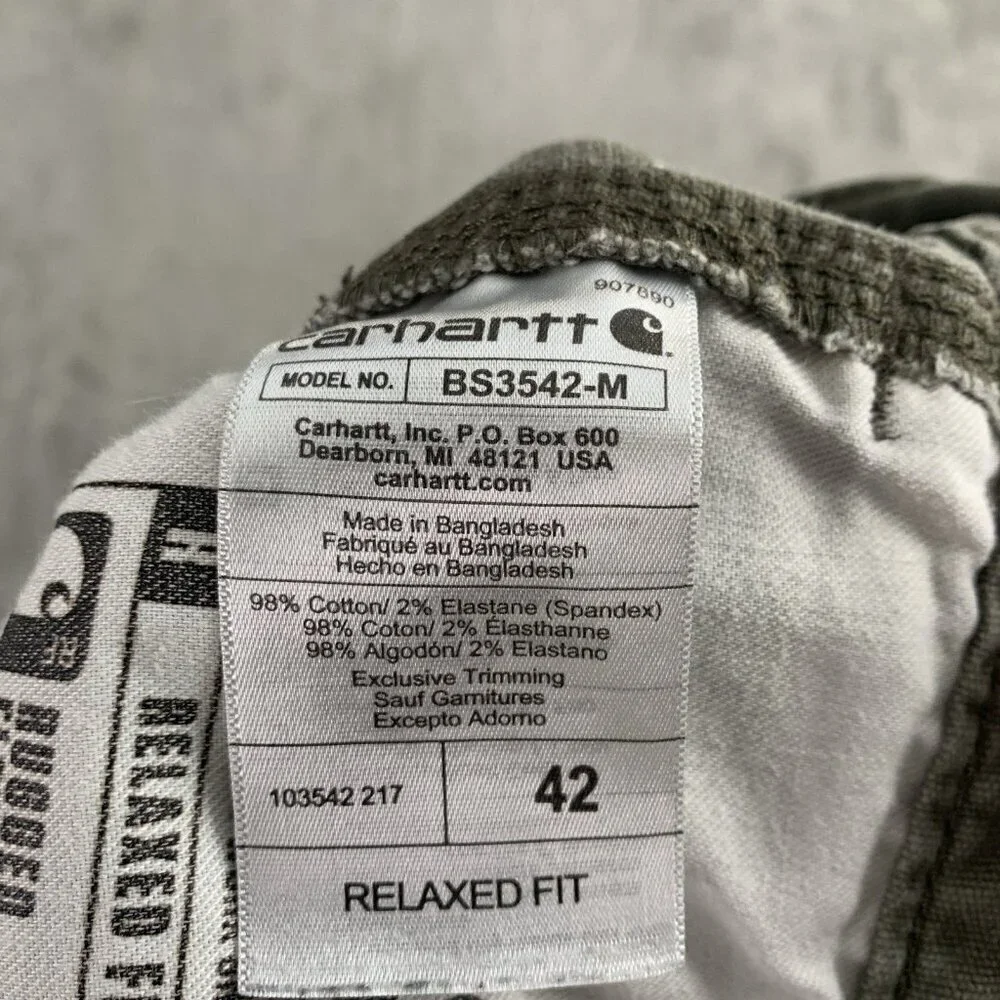 Carhartt Shorts Men 40 Rugged Flex Relaxed Fit Canvas Utility Workwear Green 10”